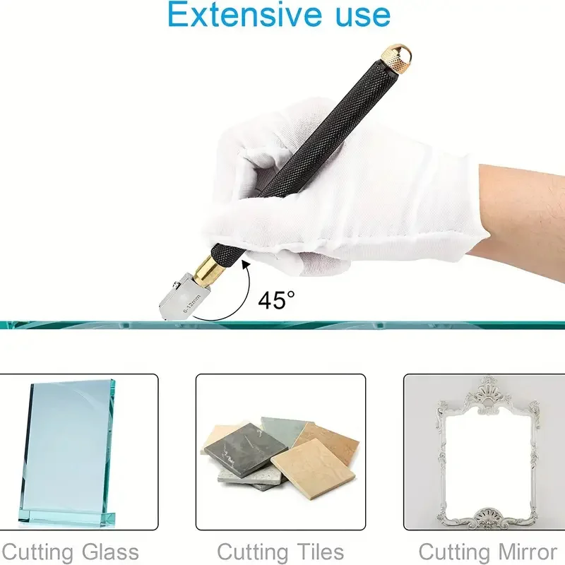 5pcs Glass Knife Set Oil Injection Type Multi-functional Marble Tile Roller Hand-held Glass Knife DIY Tile Special Tools 5