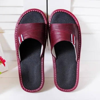 Women's Summer Indoor Slippers Sheepskin Couple's Sot Comfortable Household Casual Shoes Solid Color Anti-Skip Men's Slippers 1