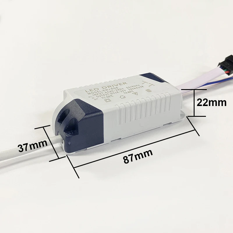 천장 조명용 3W/6W/12W/18W+RGB 변압기 2가지 출력 280mA LED 드라이버, 5핀 Connetor IR 수신기 헤드 AC110-265V 포함