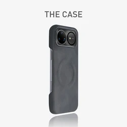 Sheepskin Leather Magnetic Wireless Charging Frameless Shockproof Case for Huawei Nova 15 Pro (Grey)
