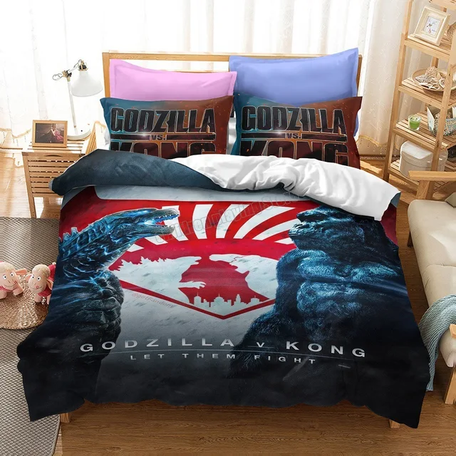Godzilla vs. King Kong Duvet Cover for Household Winter Warmth Thick Bedding Set Bedroom Set Twin Queen King Duvet Cover gift 3