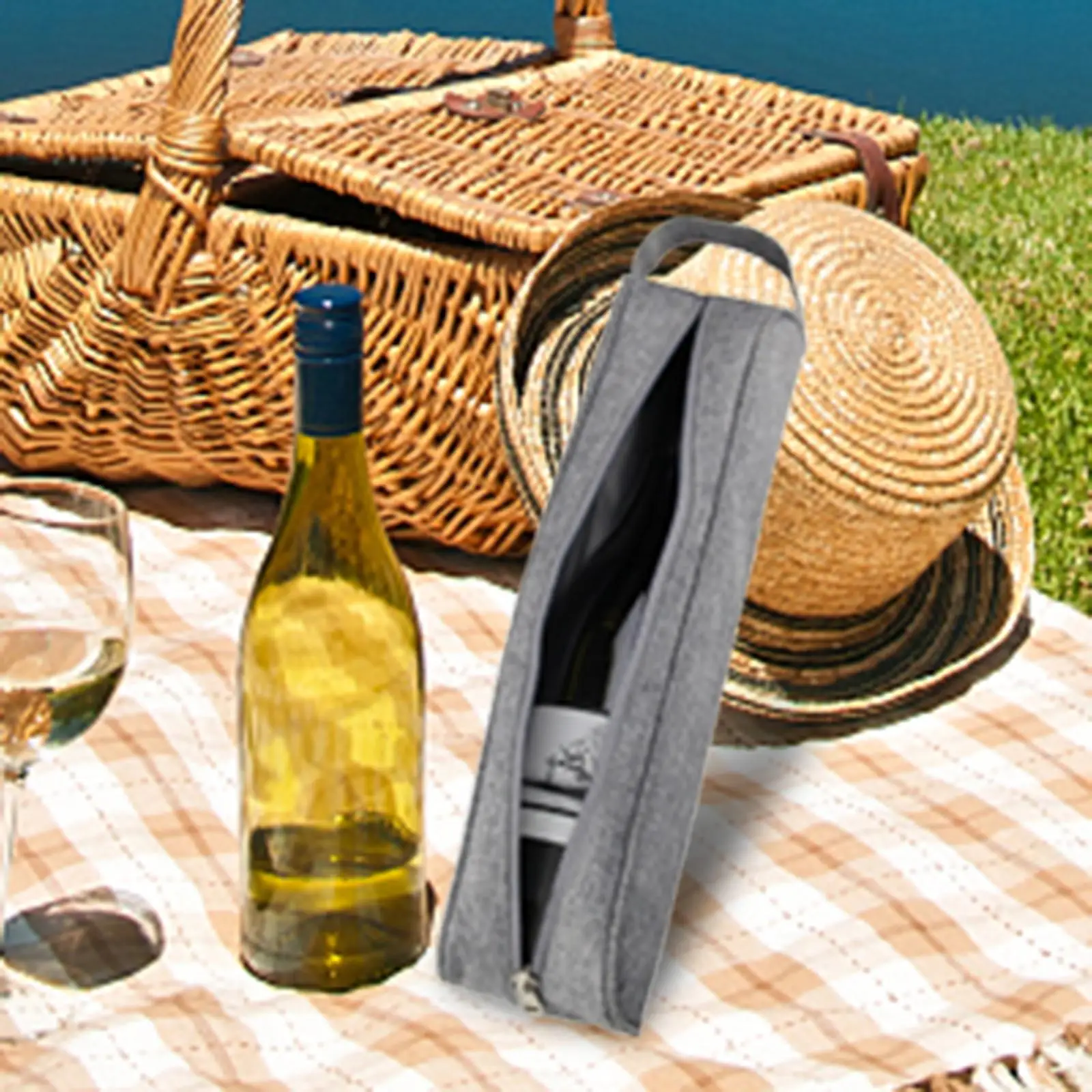 Aosbos Sacchetti Regalo Bottiglia Acqua di Vino da 1.5L, Grande Borsa Termica con Tracolla Regolabile, Ideale Regali Natale per Picnic, Campeggio, Party, Stile Classico