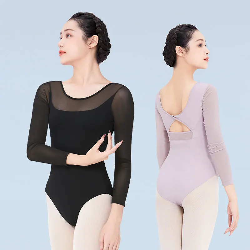 Ballet Leotards Women Gymnastics Leotards Nylon Splice Dance Leotards Dancing Ballet Bodysuit
