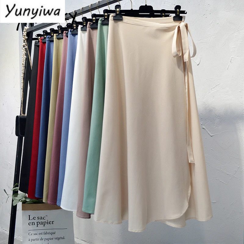 Wrap Skirts Summer Womens Black Long Skirts For Women Midi Skirt