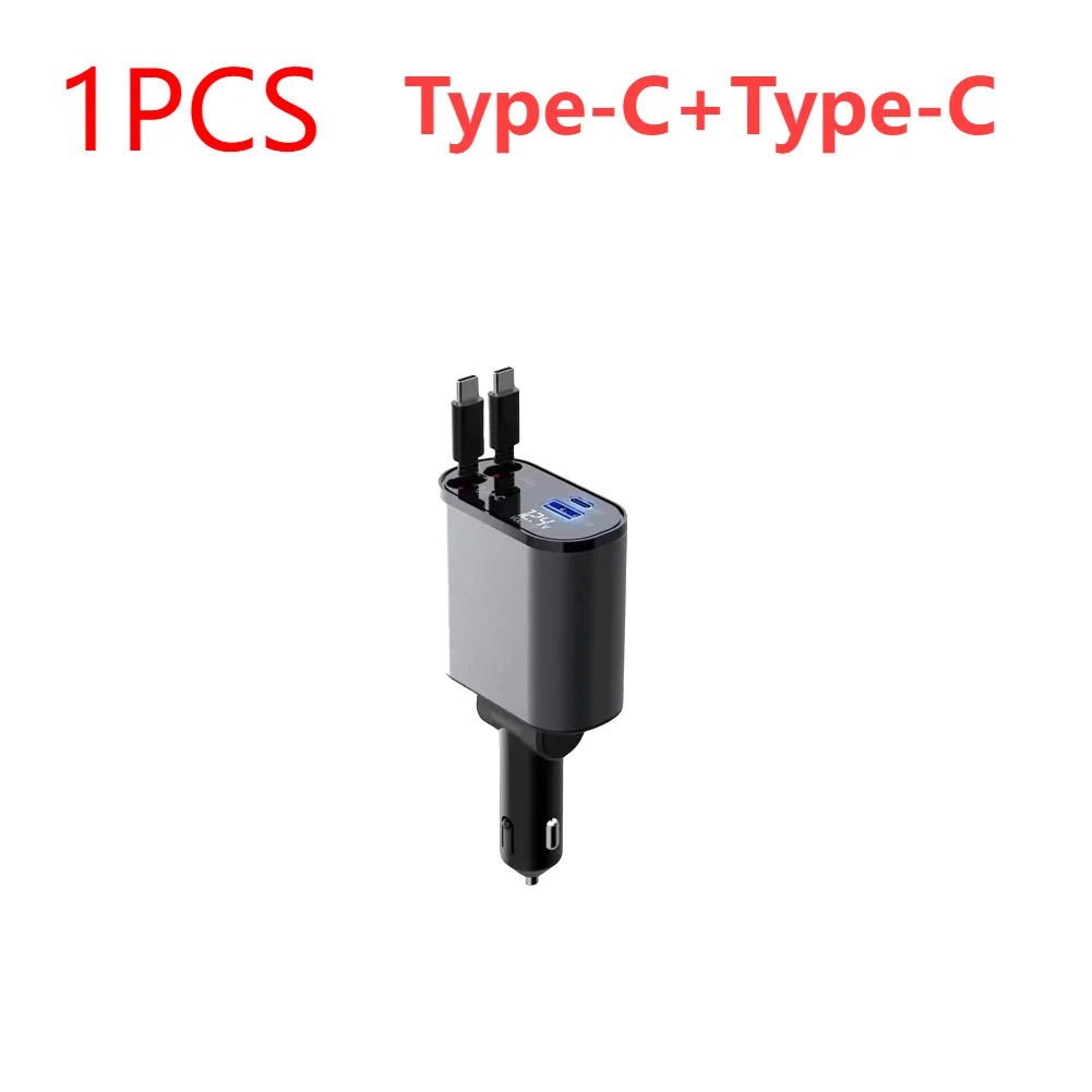 100w/86w/60w 3/4 in 1 einziehbares Auto ladegerät USB Typ C Kabel für Apple  Typ C Schnell ladekabel Zigaretten anzünder Adapter - AliExpress