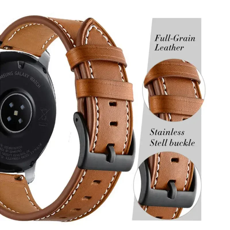 Elegant 22mm Leather Watch Strap – Premium Wristband Bracelet in Classic Design
