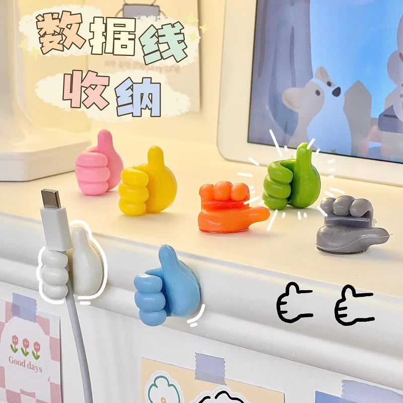 

5 Pcs Silicone Thumb Wall Hook Cable Management Wire Organizer Wall Hooks Hanger Storage Holder For Kitchen Bathroom