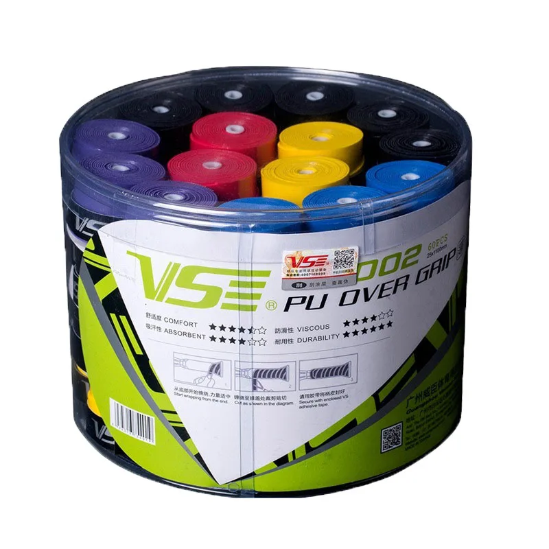 60pcs Tennis Racket Sticky Overgrip Badminton Racquet Wraps Sweat Absorbent Non-slip Wear-Resistant