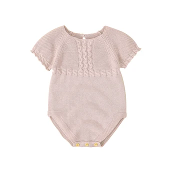 Short Sleeve Muslin Newborn Baby Girls Rompers 1