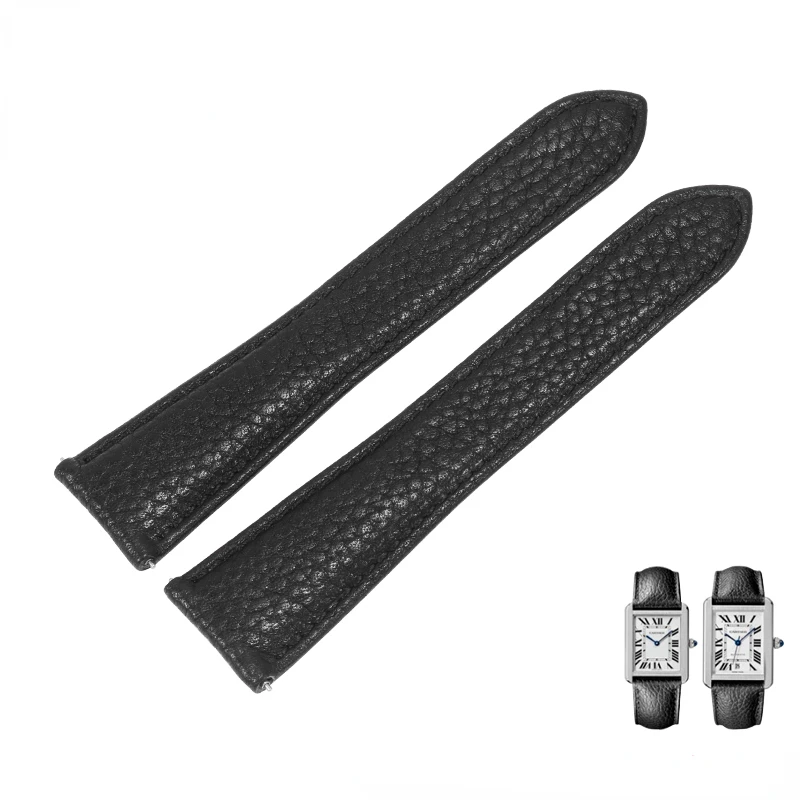 Cinturino In Vera Pelle Per Cartier Tank London Solo Morbido Comodo Modello Litchi Pieghevole Cinturino Da Uomo 20 22Mm Braccialetto