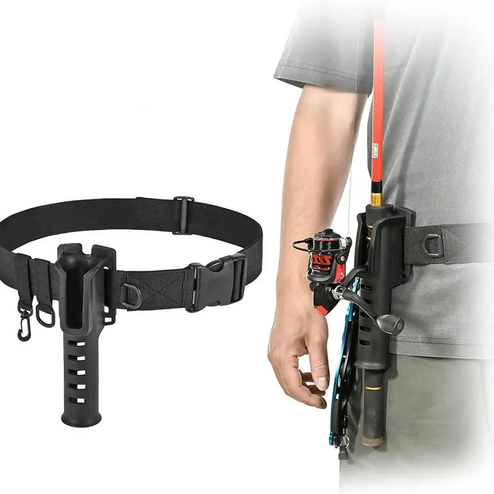 Portable Detachable Buckle Fishing Waist Belt Rod Holder Adjustable Wear Resistance Fishing Wading Belt Rod Holder Outdoor
