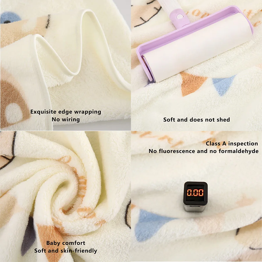 1Pc Baby Blanket, Cute Printed Pattern Baby Blanket, Superfine Fiber Soft and Absorbent, Suitable for Newborn Gifts - 6
