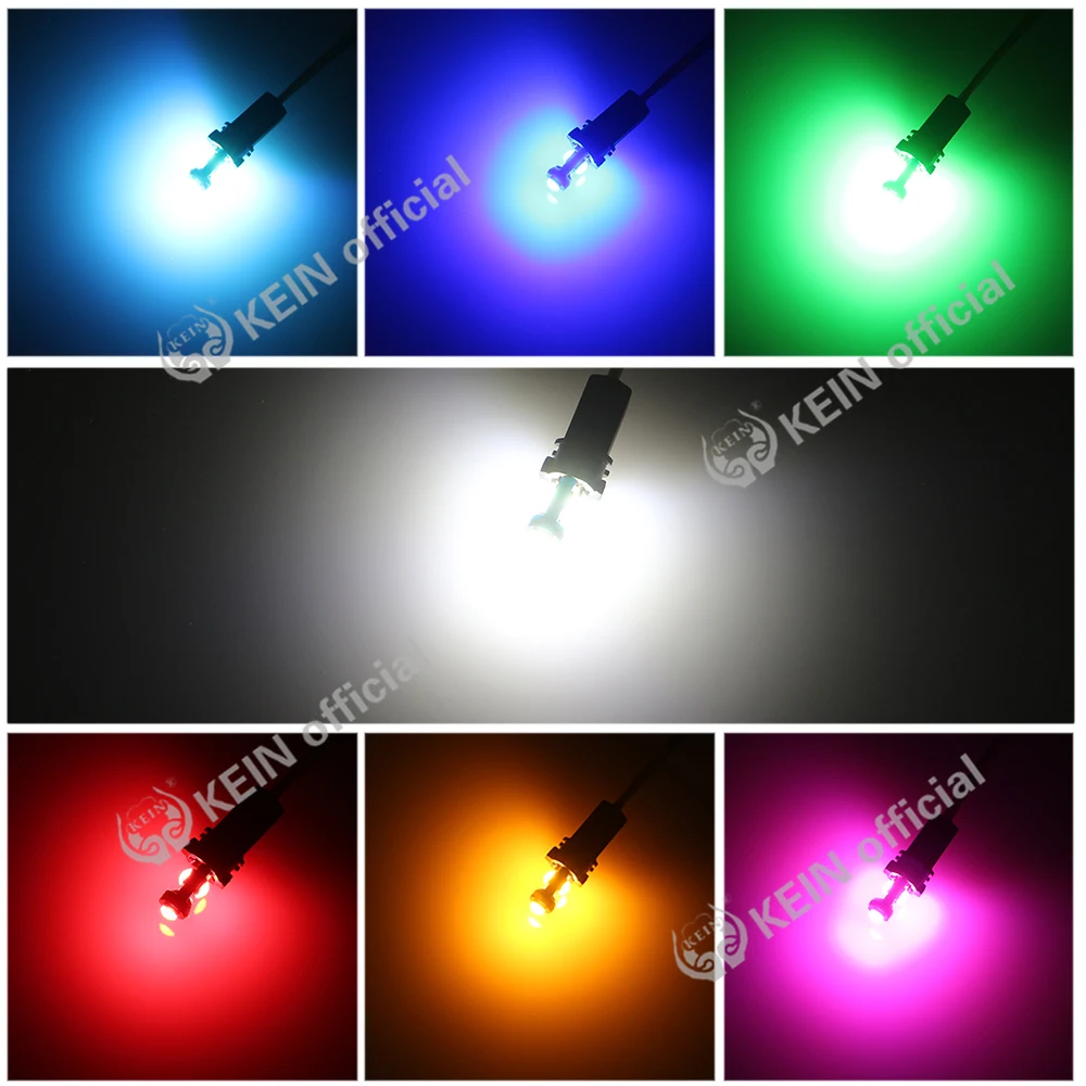 KEIN 10PCS Meter Bulb T5 Led W3W Instrument Dash Lights 73 74 17 27 Signal Bulb Auto Interior Neo Wedge Dashboard Dash Side Lamp