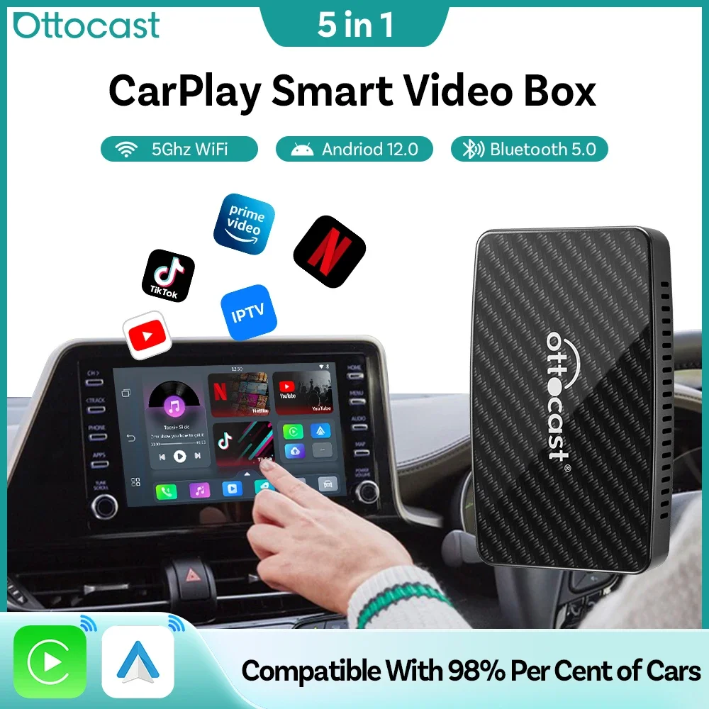 Ottocast Play2Video Pro Ai Box Wireless CarPlay Android Auto