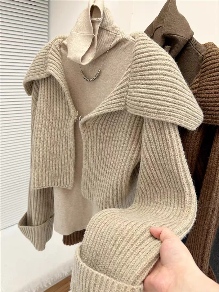 Women Winter Warm Solid Cardigan Sweater