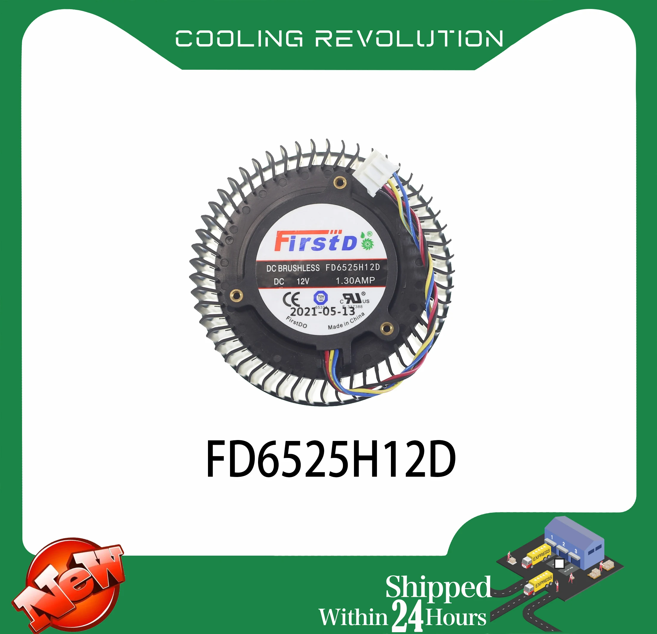Placa Gráfica Ventilador de Refrigeração 65 mm Fd6525h12d Dc12v 1.30amp Asus Gtx1080ti 1080 1070 1070ti 1060 Turbo - Imagem 2