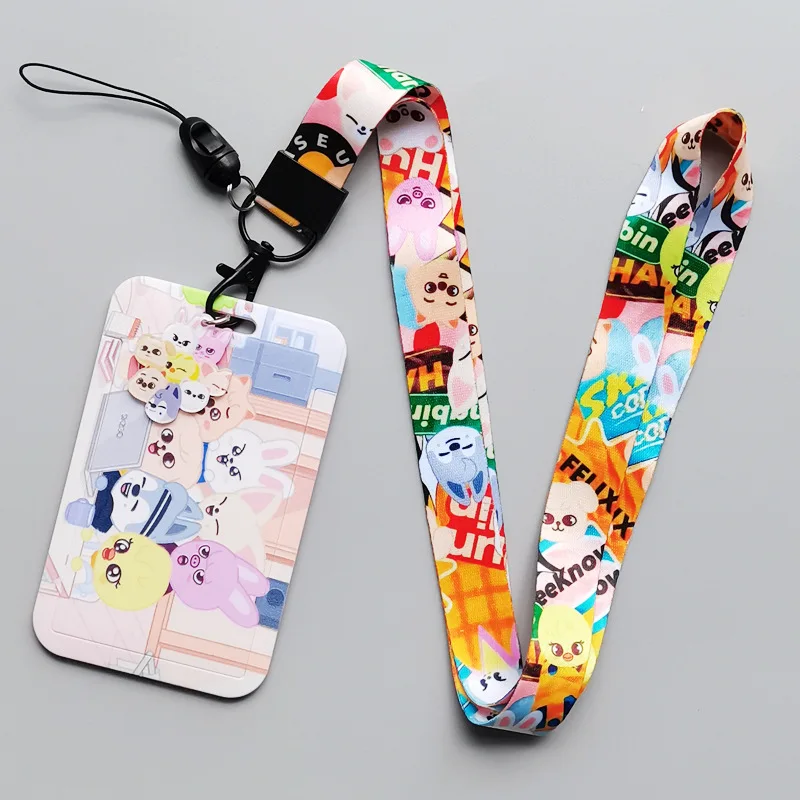 skzoo korean star boy group stray kids stray kids bus card sleeve lanyard mobile phone student meal card campus fan gift