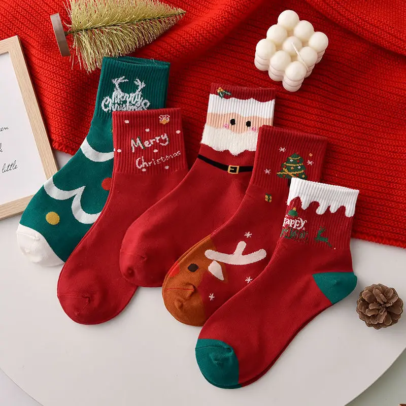 

Christmas gift 5pairs Socks for women Cute girls japanese fashion skarpetki damskie chaussettes calzini donna calcetines medias