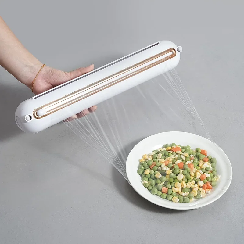 Plastic Wrap Cutter Household Kitchen Refrigerator Tinfoil Cutting Box Sliding Knife Splitter