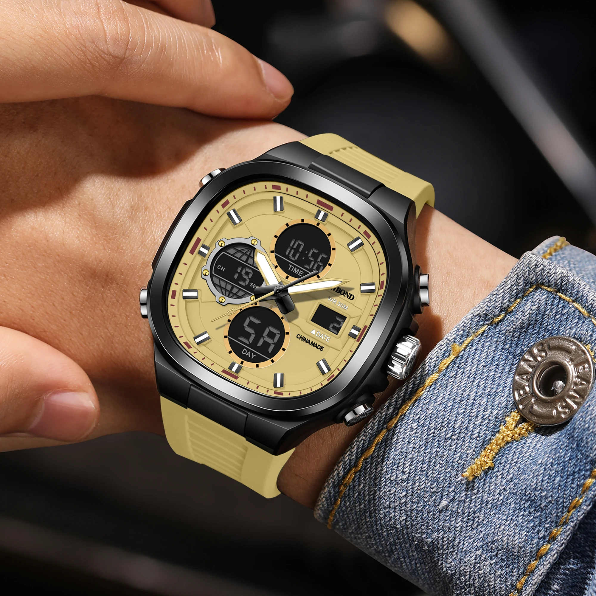 BINBOND Luxury Men's Chronograph Quartz Watch - Luminous & Waterproof