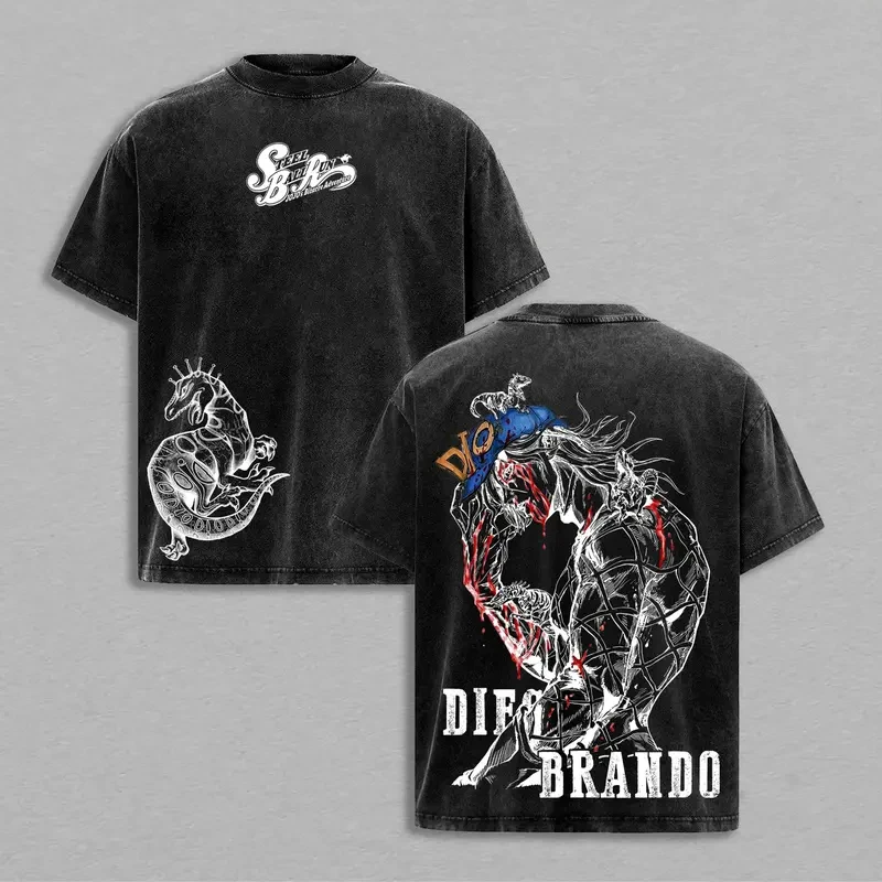 Vintage Anime Graphic Tee - JoJo's Bizarre Adventure Featuring Diego Brando