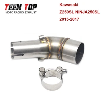 51mm Motorcycle Exhaust Muffler Middle Pipe Connect Adapter For KAWASAKI Z250SL NINJA250S 2015 2016 2017 Sistemas De Escape Tube