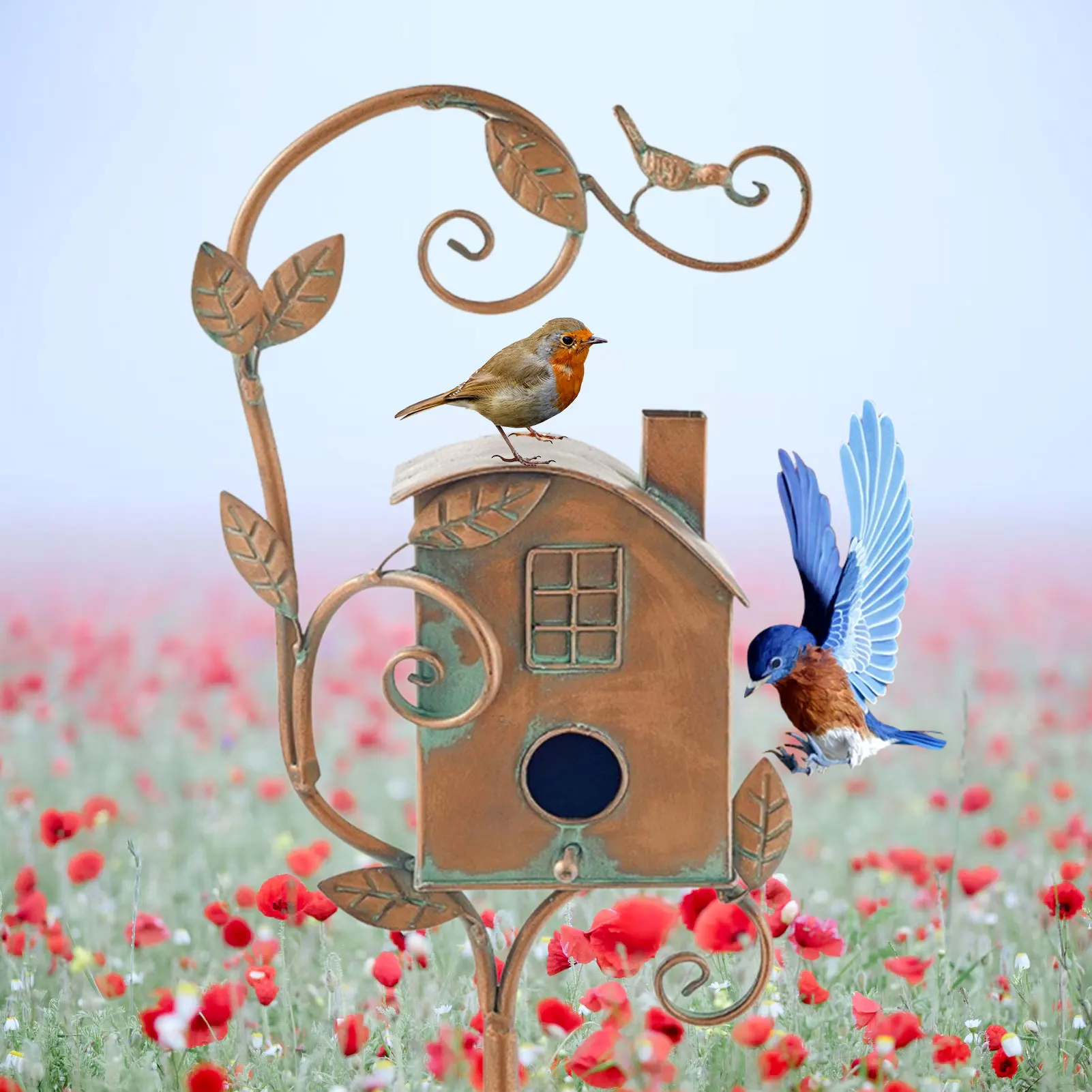 BEIJIALY Lot De 4 Piquets En Métal Pour Jardin