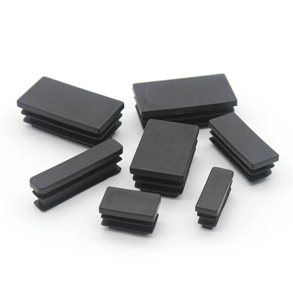 Rectangle Plastic Blanking End Cap Caps for Steel Tube Pipe 1/2/4/5/10pcs