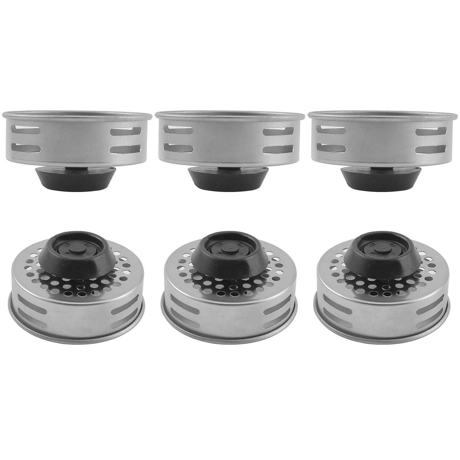 

6pcs Stainless Steel Sink Separator Nets Practical Premium Bathroom Sink Strainers For Wash Basins Toilets Household Accessories