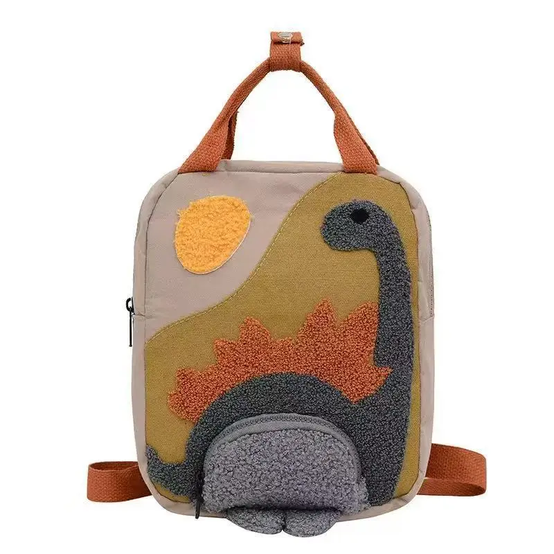 Zaino per bambini con dinosauro dei cartoni animati, carino zainetto per la scuola per neonati, bambini e bambine, zaino in tela per bambini piccoli, accessori per bambini