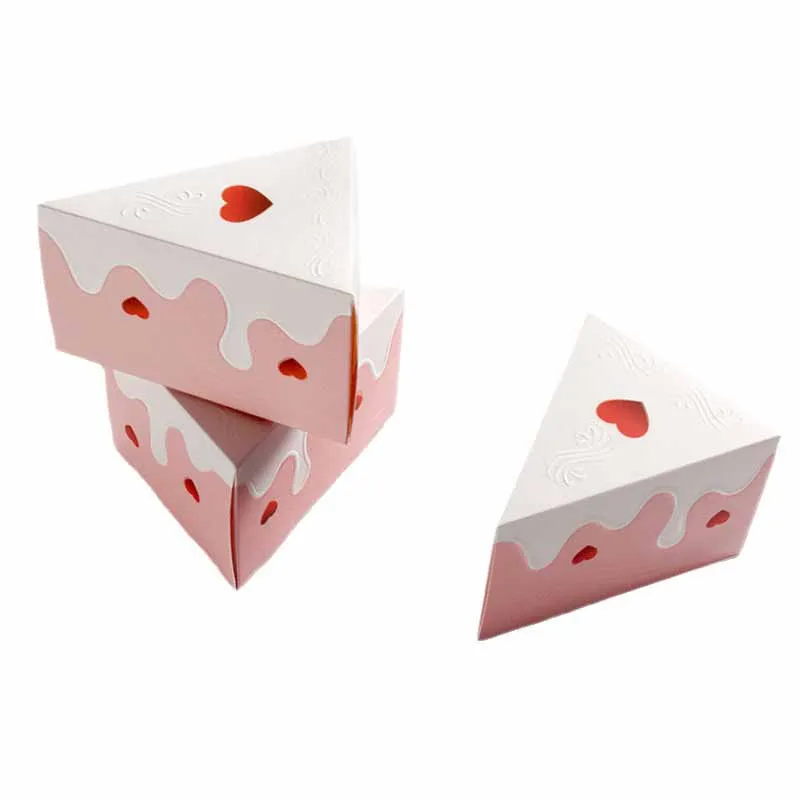 8/16 Stück Kuchenförmige Keks-Geschenkboxen Rosa Herz Hochzeits-Gastgeschenke Party-Dessert-Verpackungsboxen Verlobungsdekoration – Detail 4