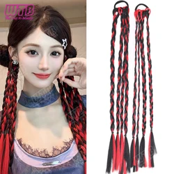 Set of 2 Trendy Braided Wigs in Highlighted Colors for Everyday and Holiday Wear (45CM - HWH)