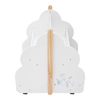 2 Tiers Cloud-shaped Children's White Bookcase with 4 Universal Wheels Easy to Move & Fix 2