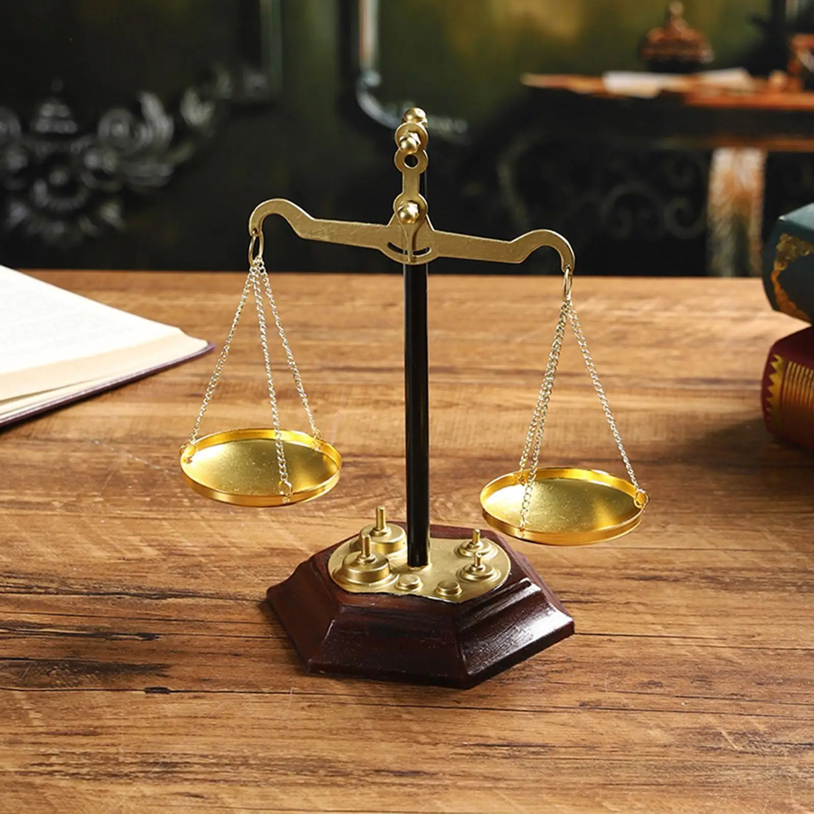 Vintage Style Metal Libra Jewelry Towers for Lawyer Office Decor Attorneys