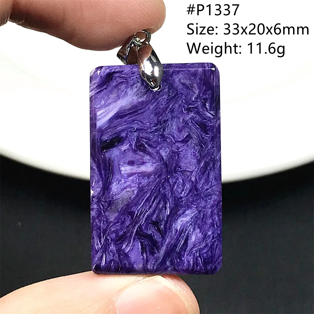 Top Natural Purple Charoite Collana Ciondolo Gioielli Per Donna Lady Men Luck Gift Beauty Crystal Silver Beads Russia Stone Aaaaa
