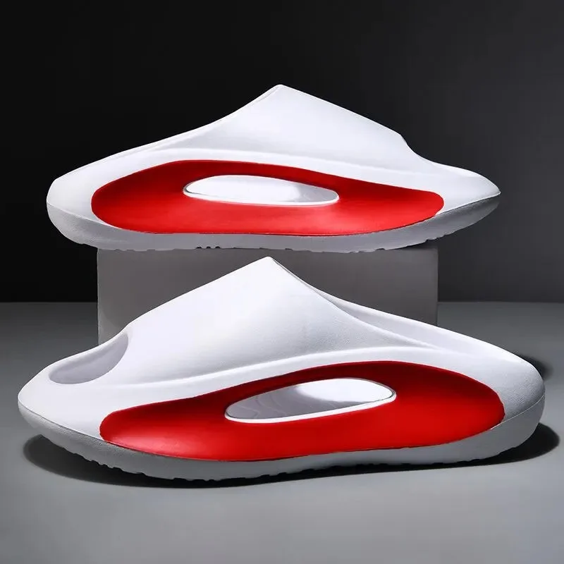 4cm Platform Super Soft Slides Men Summer Outwear Trend Anti Slip Proof Outdoor Sports Soft Sole Beach Coconut Slippers Fashion coconut sandals fashion sandals non slip slippers fashion slippers soft slippers beach sandals sports sandals non slip sandals soft non slip slippers beach slippers