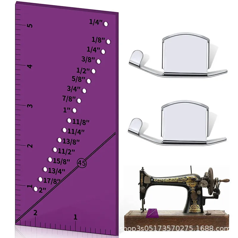 Acrylic Sewing Seam Guide Seam Allowance Guide Ruler, 1/8 to 2