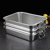 Thicken Stainless Steel Square  Cake Bread Basin Deep Plate Fruit Food Storage Tray  HandleLoaf Pans Kitchen Baking Dish 1