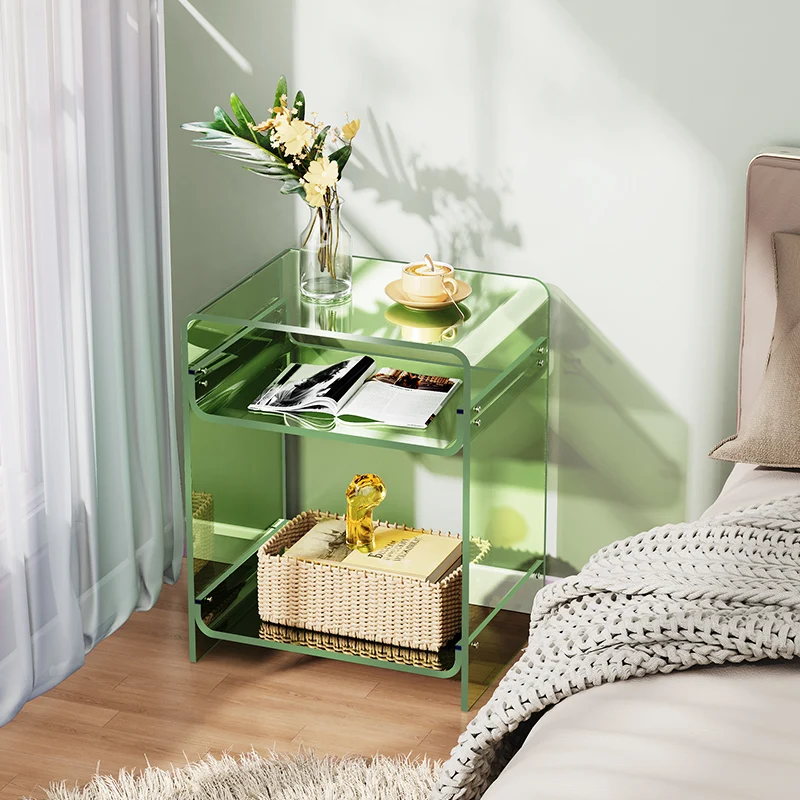 Acrylic bedside table, small children's bedside storage, storage cabinet, creative simplicity, extremely narrow and transparent