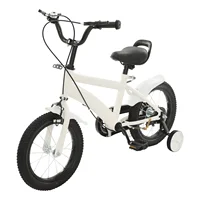 Vélo pour enfants de 14 pouces avec roues d'entraînement siège réglable vélo blanc pour enfants pour garçons filles cyclisme débutant 5
