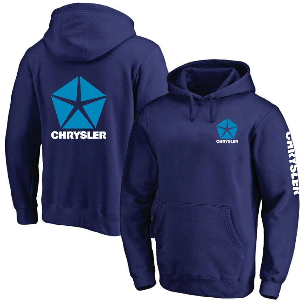 CHRYSLER 2022 Men's New Spring And Autumn Long Sleeve Cotton Hoodies Fashion Solid Color Printing Pullover High Quality Coat Top