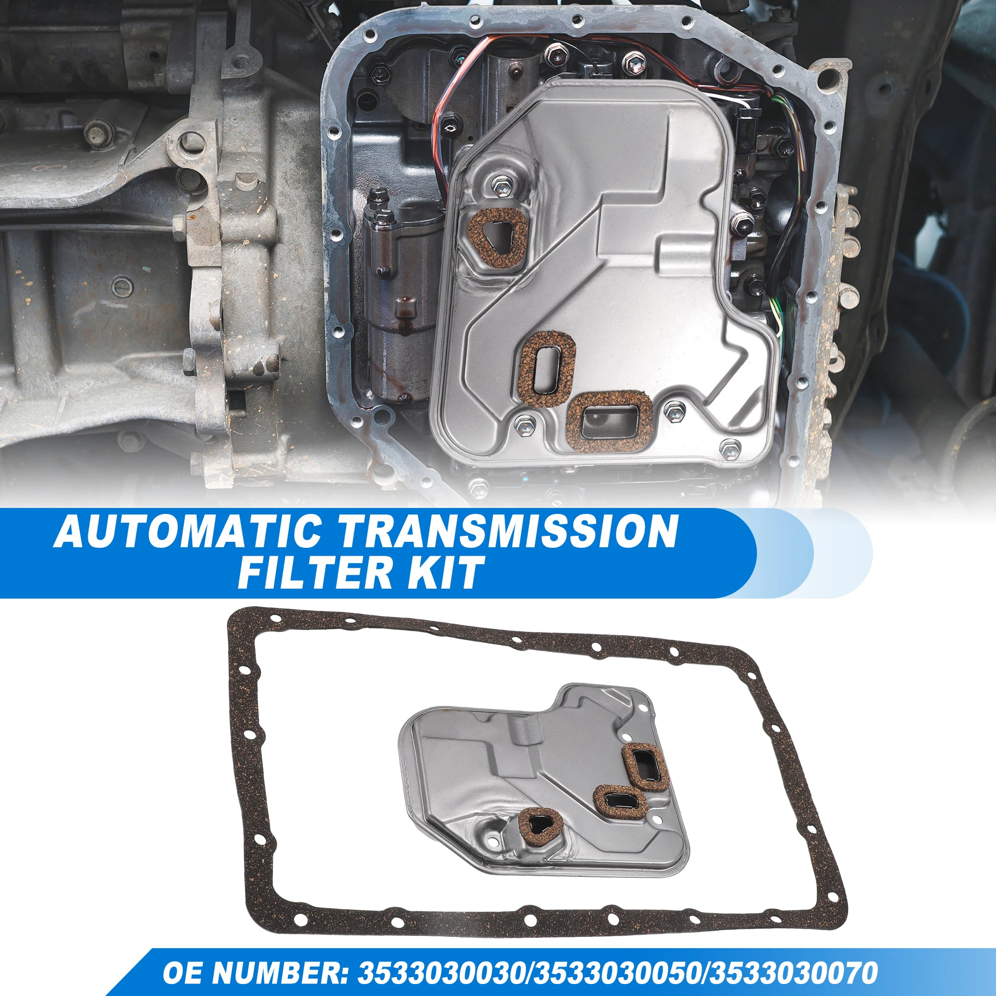 Automatic Transmission Filter CVT Oil Cooler Filter Oil Pan Gasket Kit Fit for Lexus LS430 2001-2003 No.3533030030 UXCELL