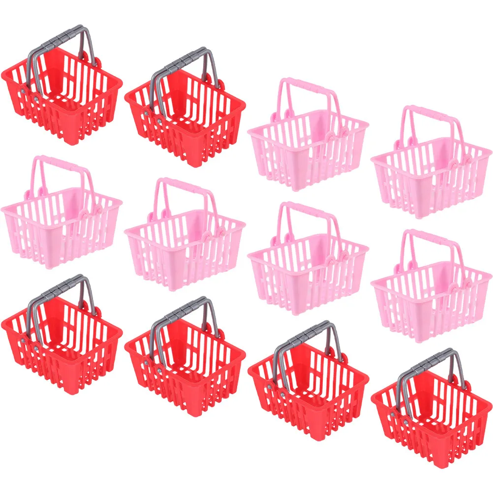 12Pcs 미니 하우스 바구니 장 미니어처 피크닉 바구니 장면 장식품 DIY 공예용 마이크로 풍경 액세서리