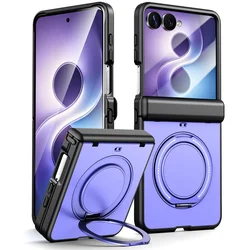 360 Rotating Ring Holder Kickstand for Magnetic Phone Case with Hinge Protection (Purple)