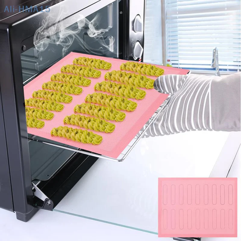 

Perforated Silicone Baking Mat Oven Sheet Liner Heat Resistant Biscuit Puff Baking Mesh Cookie Pastry Non Stick Rolling Dough Pa