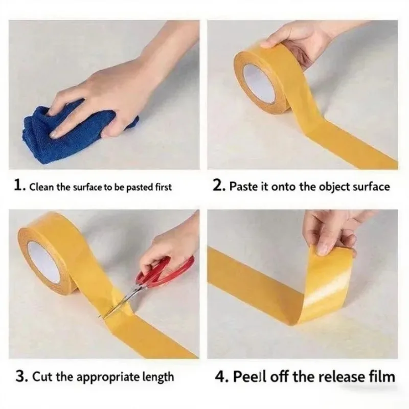 Ultra-Durable Mesh Double-Sided Tape - High-Temperature, Waterproof, Strong Adhesive for Carpets & Home Repair