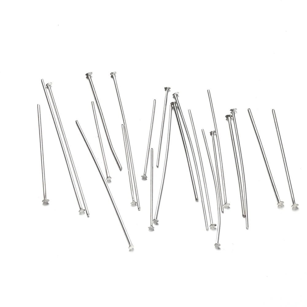 100Pcs 15/20/25/30mm 헤드 핀 스테인레스 스틸 워터 골드 도금 스트레이트 T 핀 DIY 쥬얼리 귀걸이 결과 용품 만들기