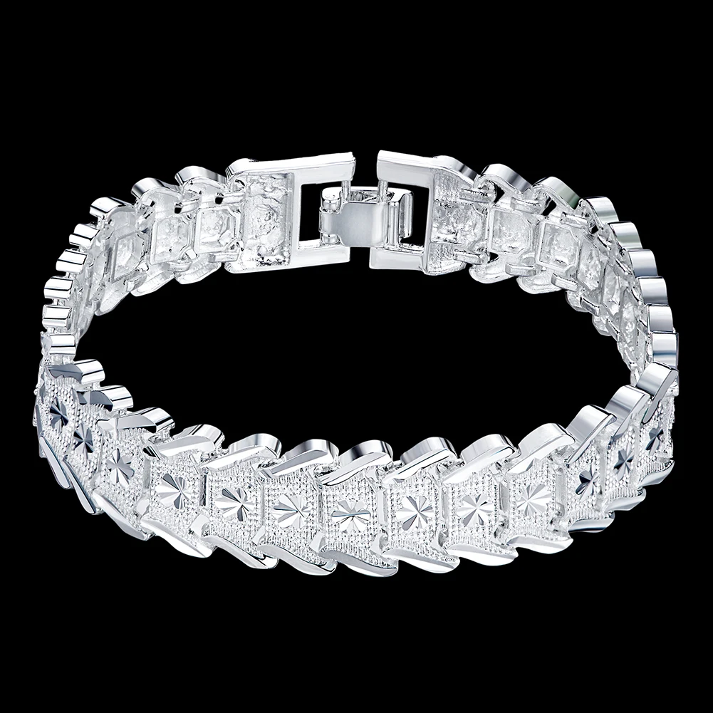 

Hot new 925 sterling silver Bracelets for men classic noble chain fashion Wedding party Christmas gifts Jewelry