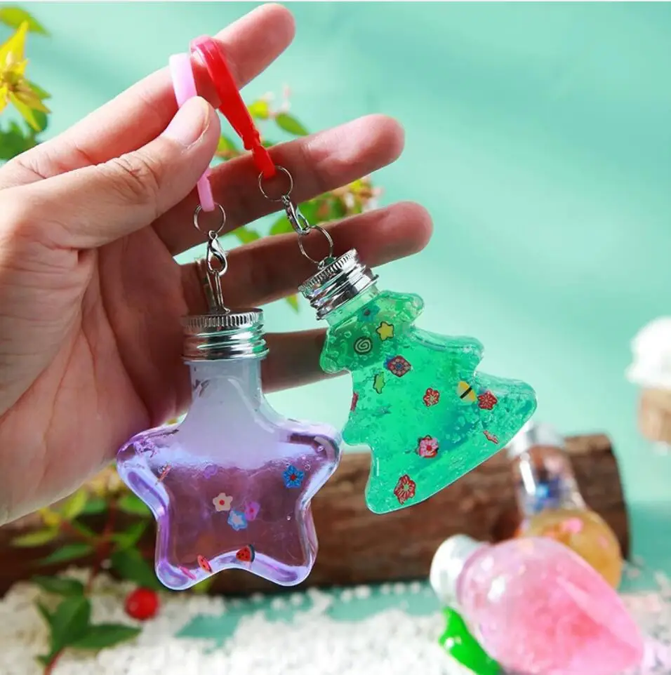 1/2X Transparent PET Bottles Mini Potion Bottle Seal Cap Plastic Vials Wedding DIY Drift Wishing Bottle Pendant Storage Jars 3