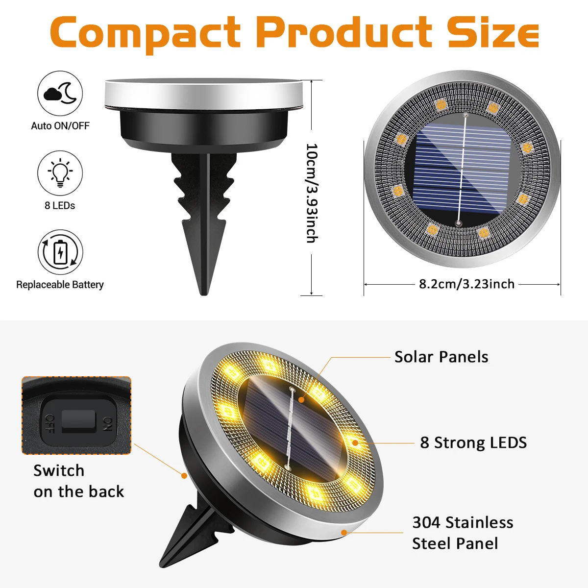 Solar Lights Outdoor Waterproof Auto On/off Solar Lights for Outside Garden Landscape Lighting for Patio Pathway solar lights solar fairy lights solar landscape lights solar pathway lights garden lights